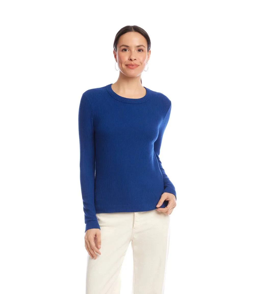 Long Sleeve Ribbed Crewneck Top sold by Karen Kane product image thumbnail 3