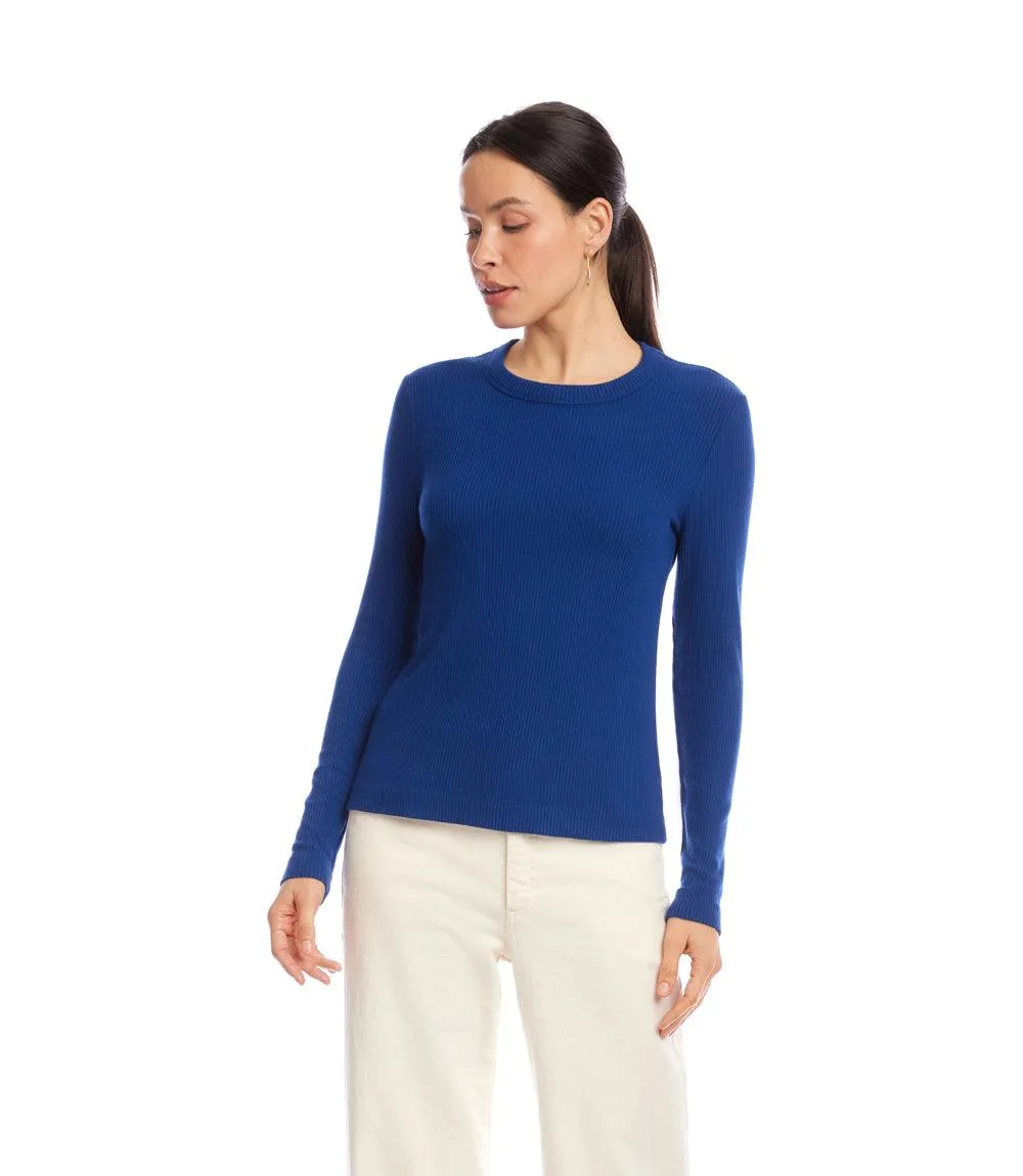 Long Sleeve Ribbed Crewneck Top sold by Karen Kane product image thumbnail 4
