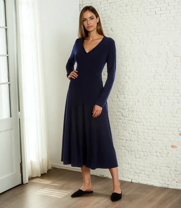 Kate V-Neck Midi Travel Dress sold by Karen Kane