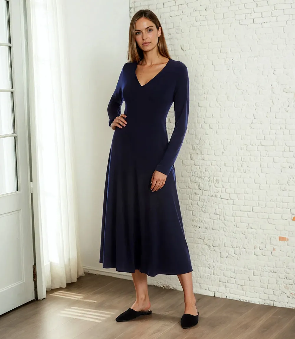 Kate V-Neck Midi Travel Dress sold by Karen Kane
