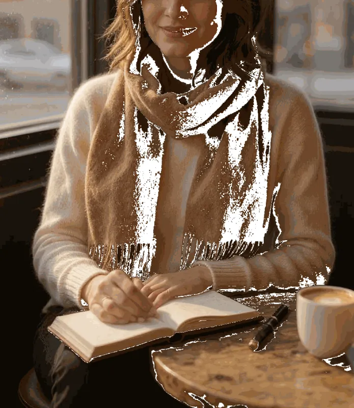 Merino Wool Fringed Scarf sold by Karen Kane