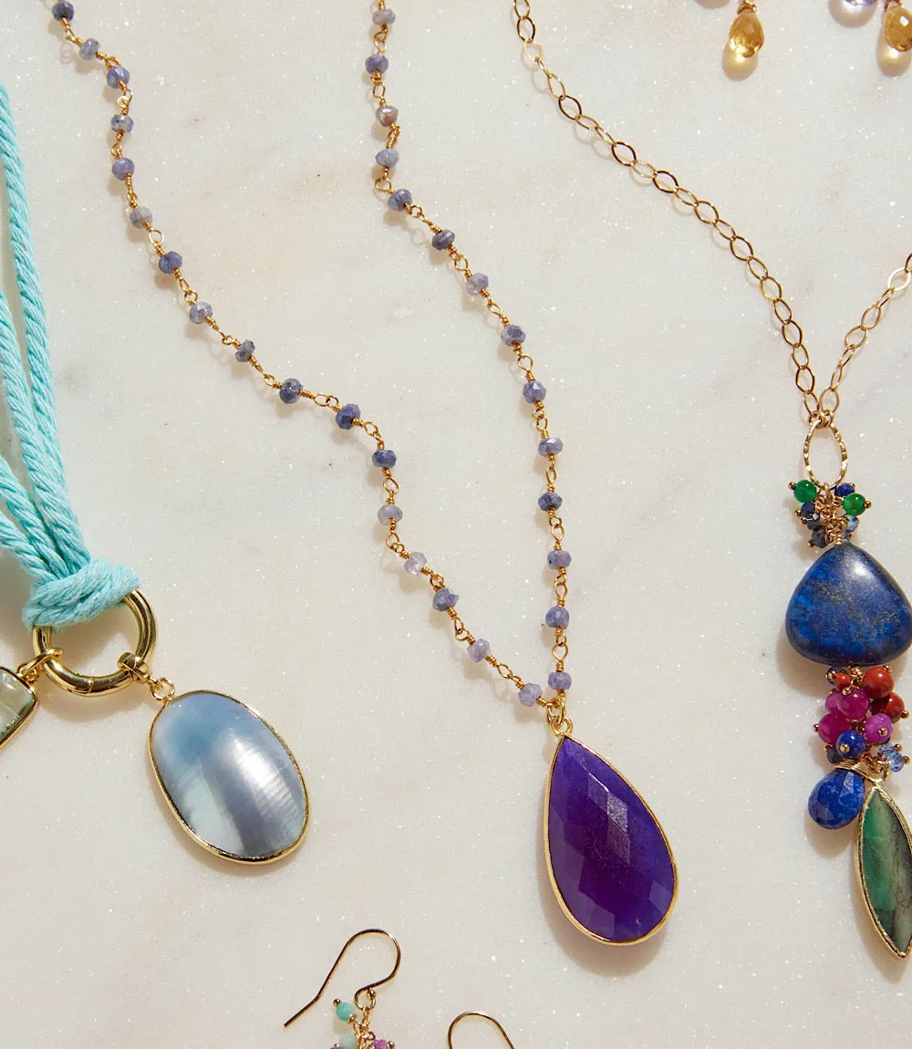 Beaded Teardrop Pendant Necklace sold by Karen Kane product image thumbnail 4