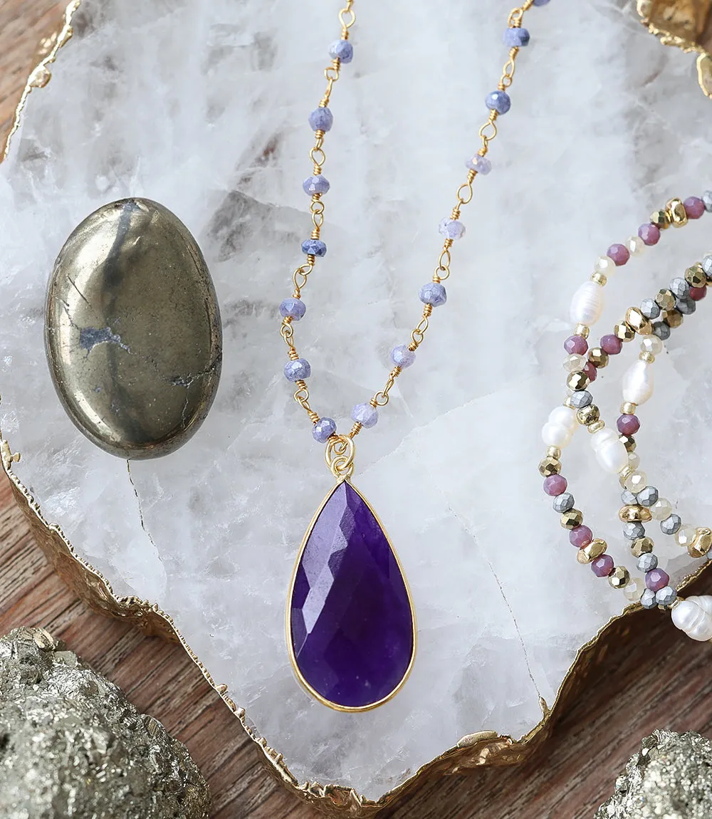 Beaded Teardrop Pendant Necklace sold by Karen Kane product image thumbnail 3
