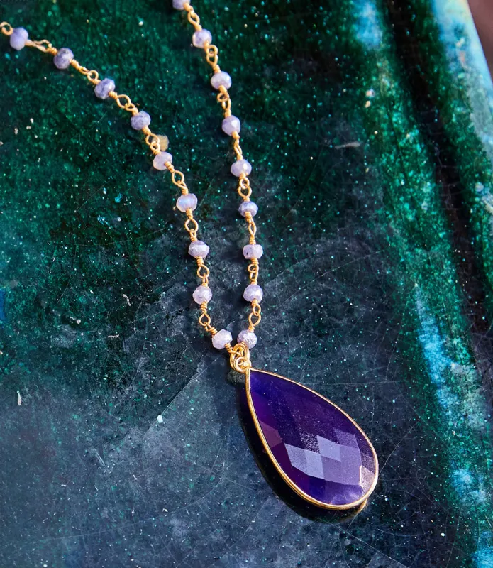 Beaded Teardrop Pendant Necklace sold by Karen Kane