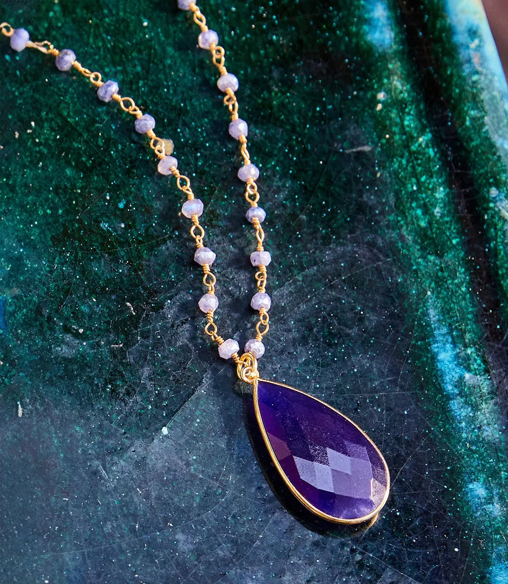 Beaded Teardrop Pendant Necklace sold by Karen Kane