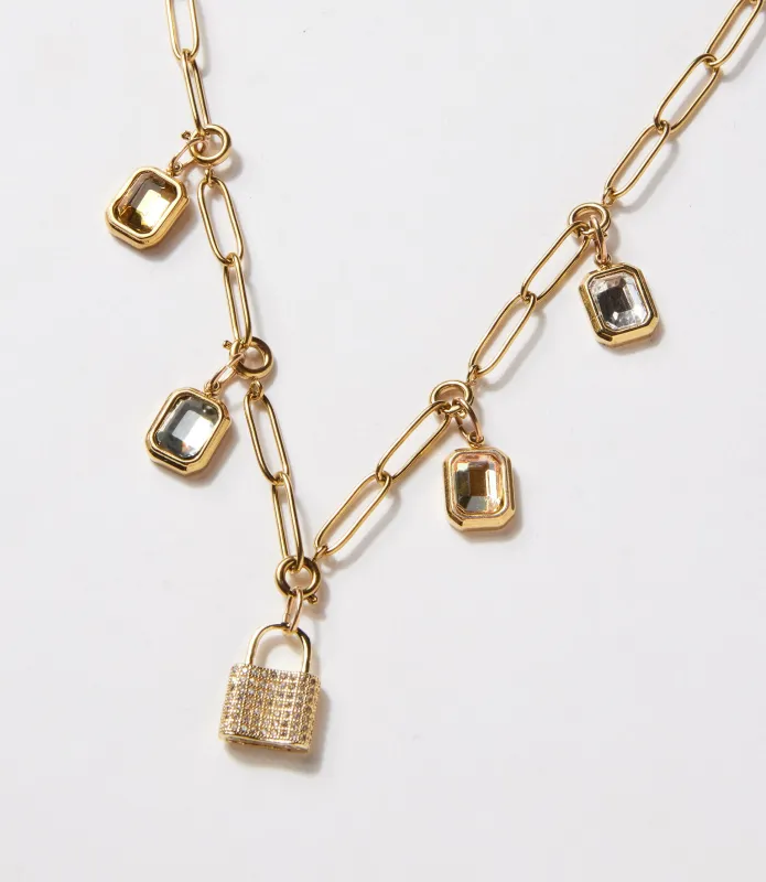 Locked In Light Charm Necklace made by Karen Kane