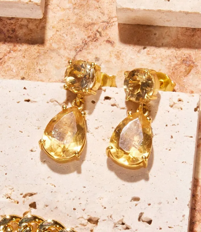 Citrine Gem Earrings sold by Karen Kane