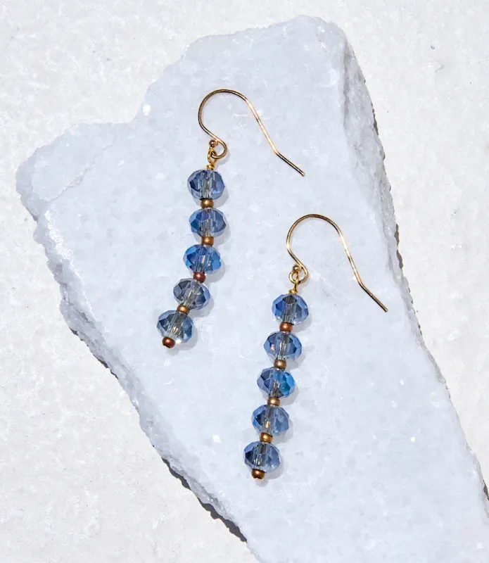 Faceted Blue Crystal Earrings sold by Karen Kane