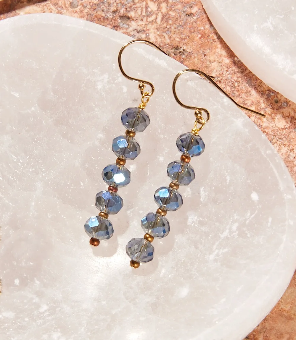 Faceted Blue Crystal Earrings sold by Karen Kane product image thumbnail 2