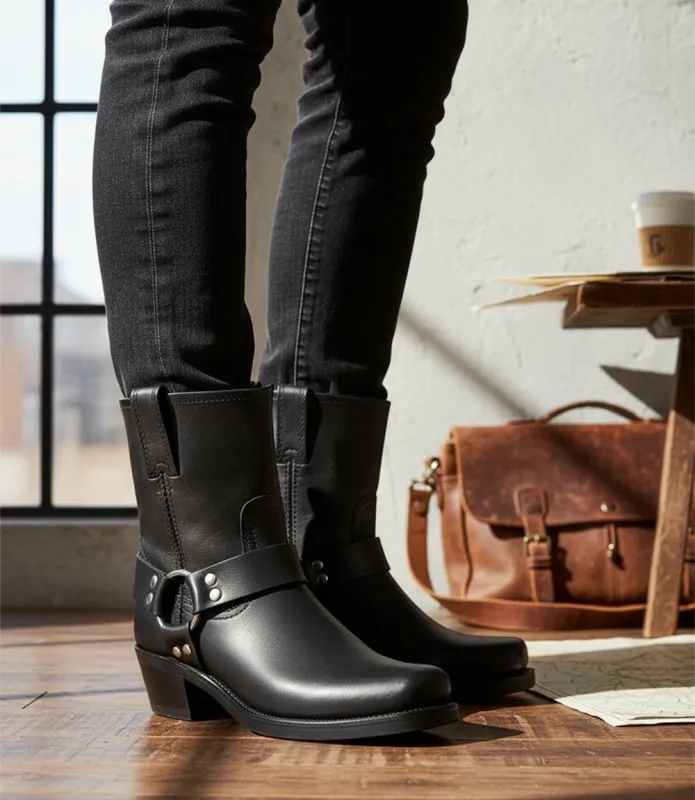 Frye Harness 8R Mid Moto Boots sold by Karen Kane