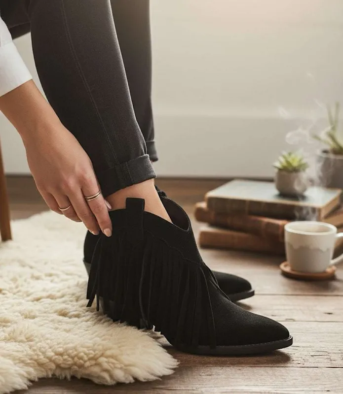 Seychelles Easy Come Easy Go Fringe Booties sold by Karen Kane