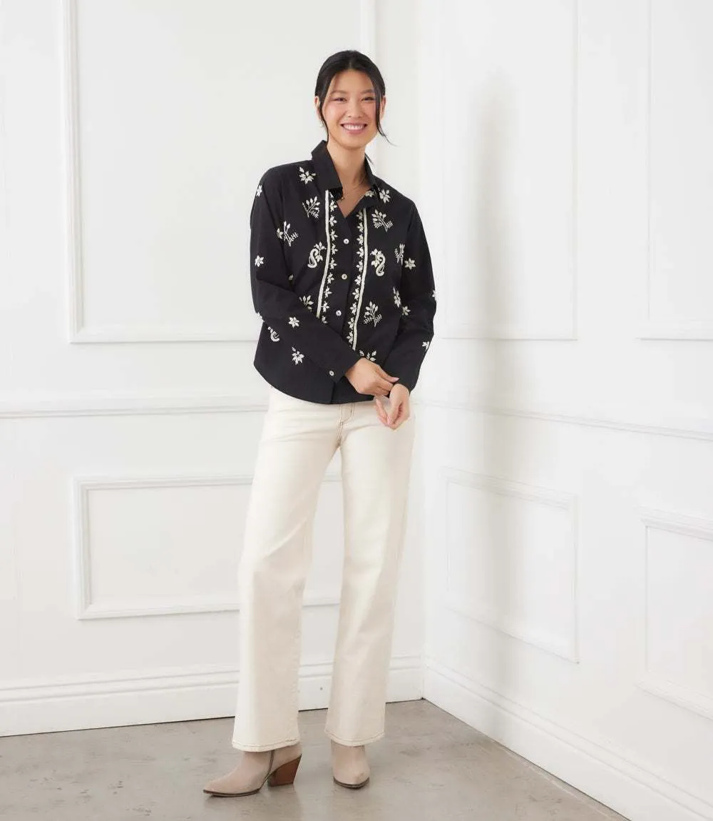 Long Sleeve Embroidered Shirt sold by Karen Kane product image thumbnail 2