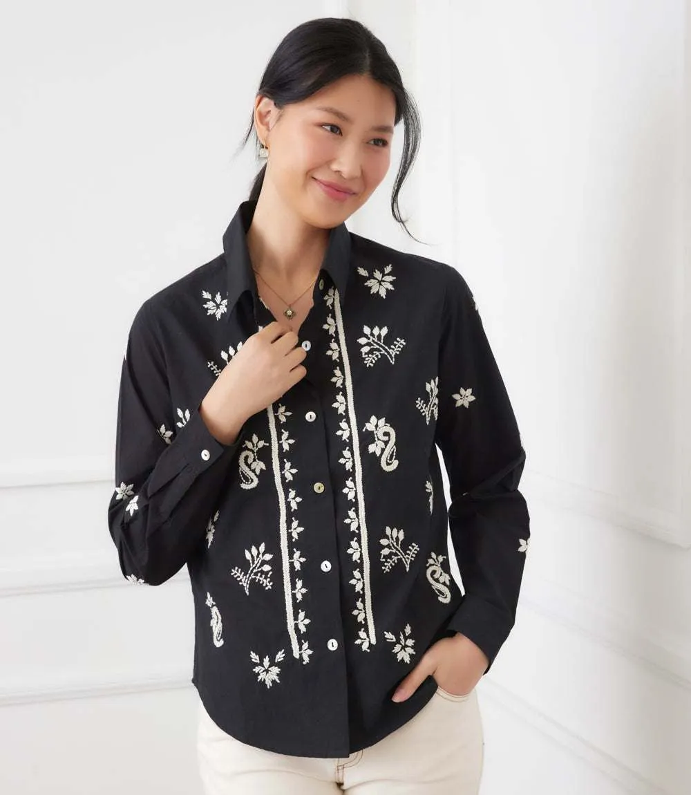 Long Sleeve Embroidered Shirt sold by Karen Kane