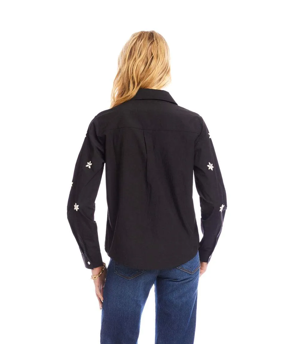 Long Sleeve Embroidered Shirt sold by Karen Kane product image thumbnail 5