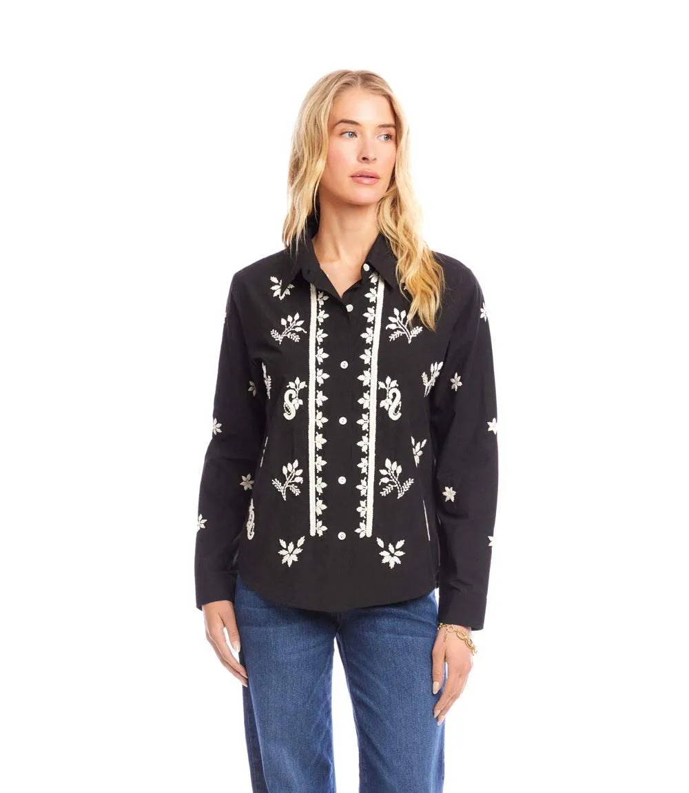 Long Sleeve Embroidered Shirt sold by Karen Kane product image thumbnail 4