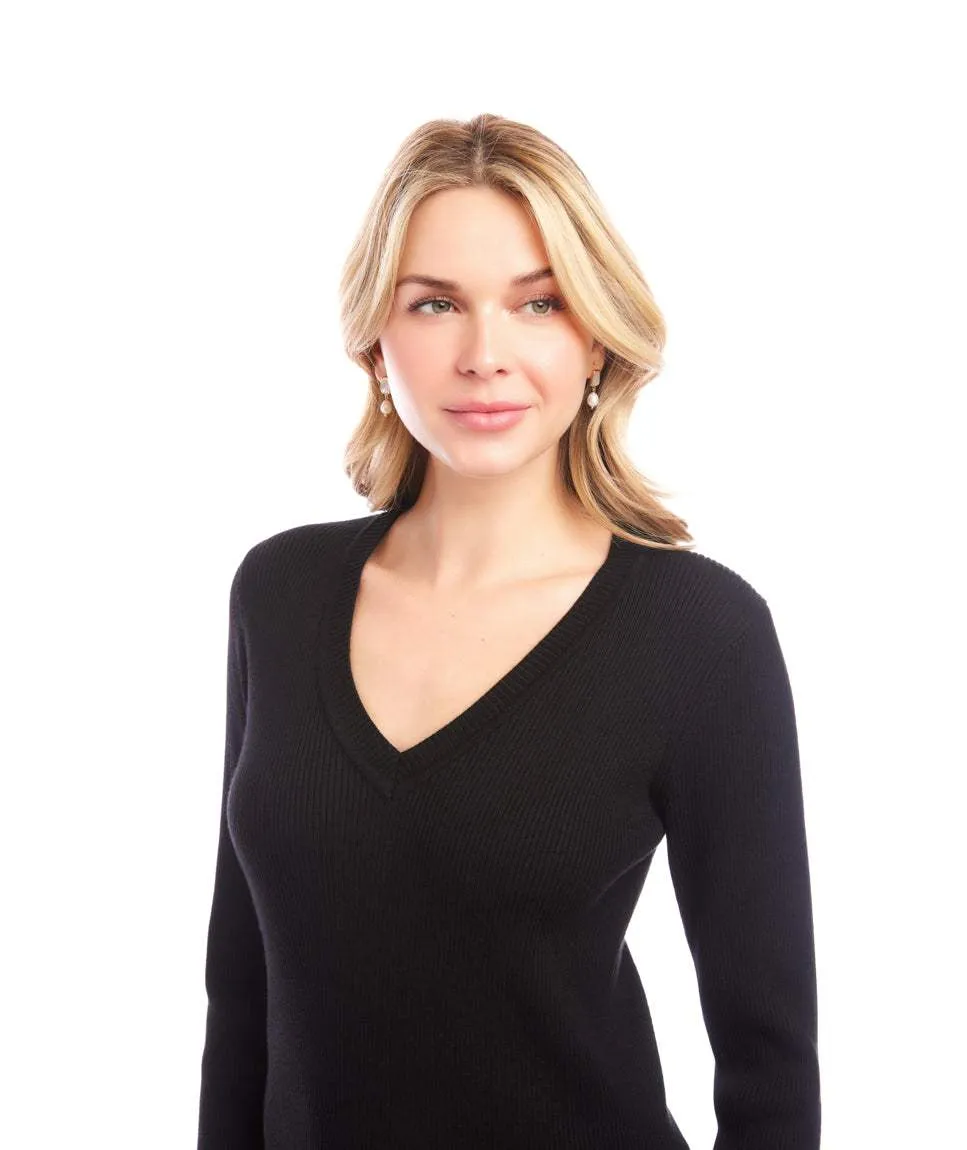 Ribbed V-Neck Sweater sold by Karen Kane product image thumbnail 4