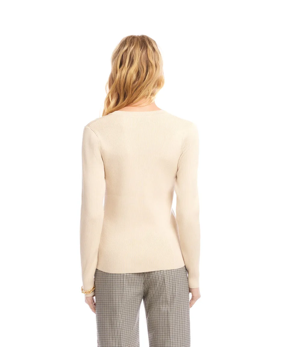 Ribbed V-Neck Sweater sold by Karen Kane product image thumbnail 3