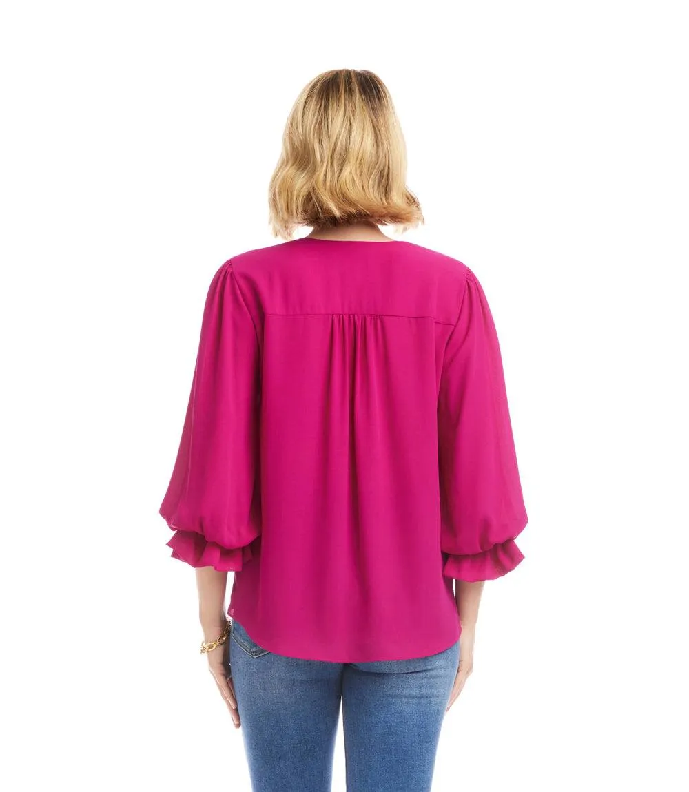 Petite Size Layered Sleeve Asymmetric Top sold by Karen Kane product image thumbnail 4
