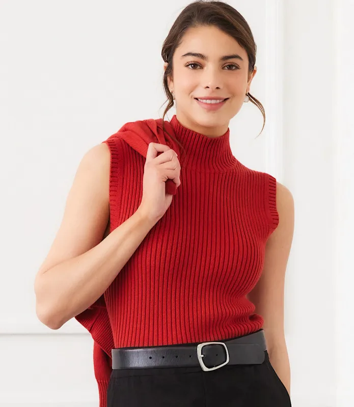 Ribbed Turtleneck Sweater Tank sold by Karen Kane
