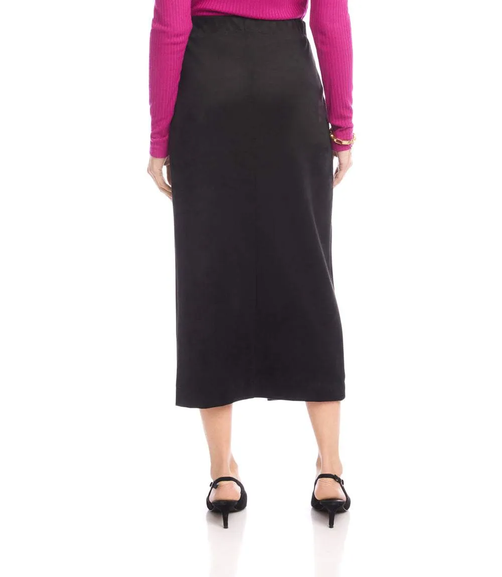 Faux Suede Front Slit Skirt sold by Karen Kane product image thumbnail 5