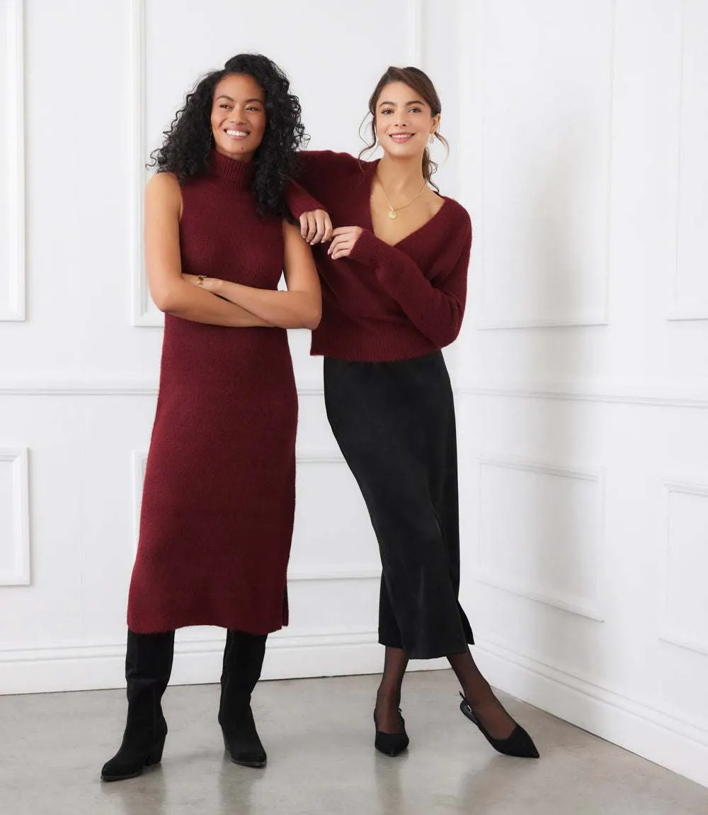 Faux Suede Front Slit Skirt sold by Karen Kane product image thumbnail 2