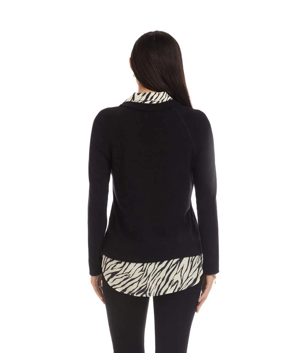 Layered Contrast Zebra Sweater sold by Karen Kane product image thumbnail 5