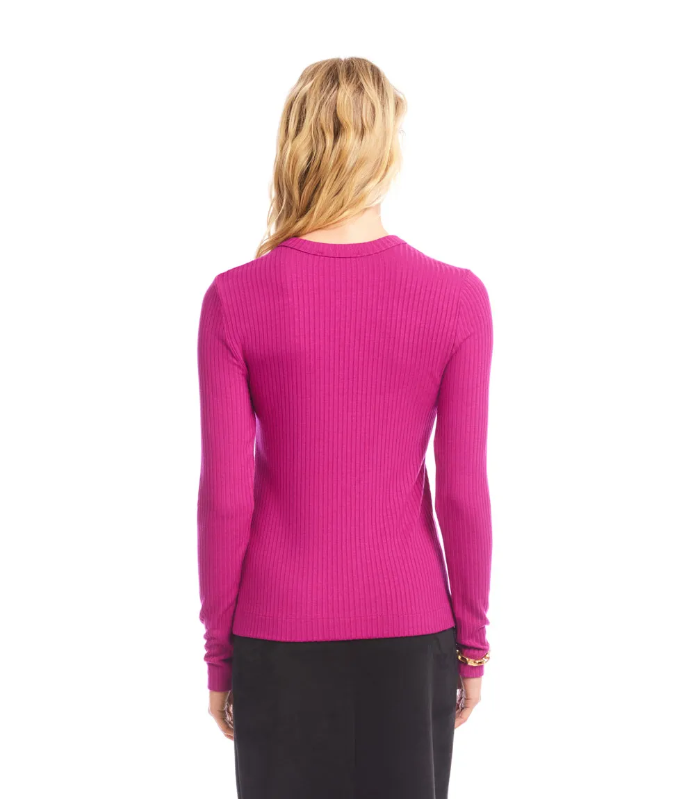 Ribbed Long Sleeve Crewneck Top sold by Karen Kane product image thumbnail 4