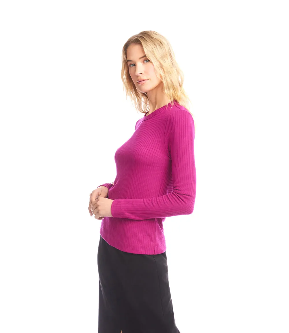 Ribbed Long Sleeve Crewneck Top sold by Karen Kane product image thumbnail 3