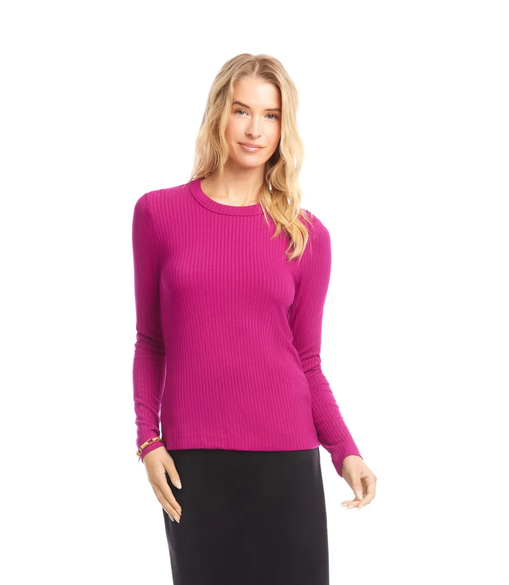 Ribbed Long Sleeve Crewneck Top sold by Karen Kane product image thumbnail 2