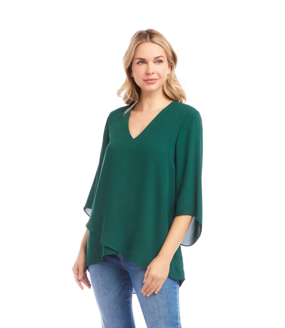Petite Size Bracelet Sleeve Asymmetric Top sold by Karen Kane product image thumbnail 4