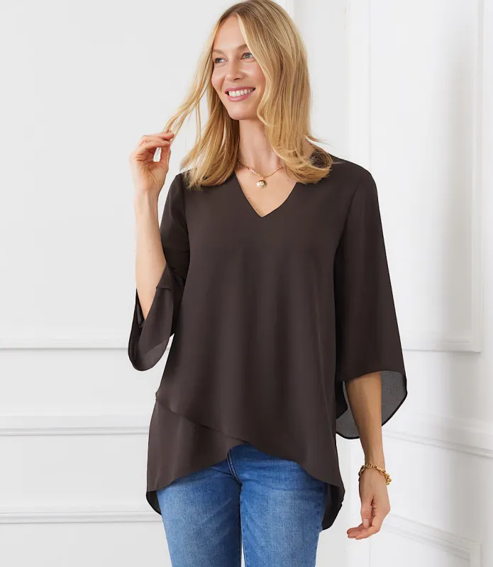 Bracelet Sleeve Asymmetric Top made by Karen Kane