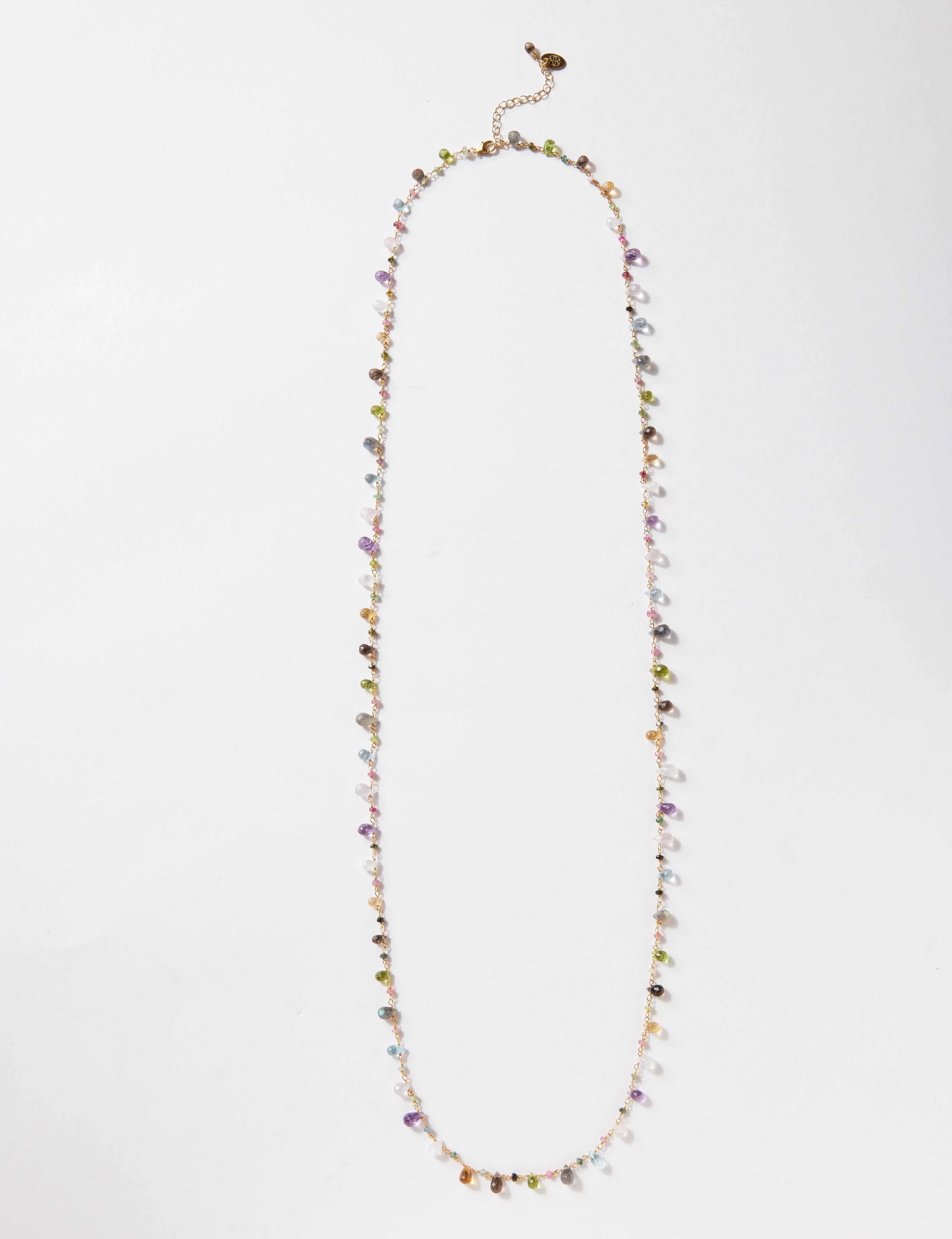 Long Mixed Gemstone Strand Necklace sold by Karen Kane product image thumbnail 3