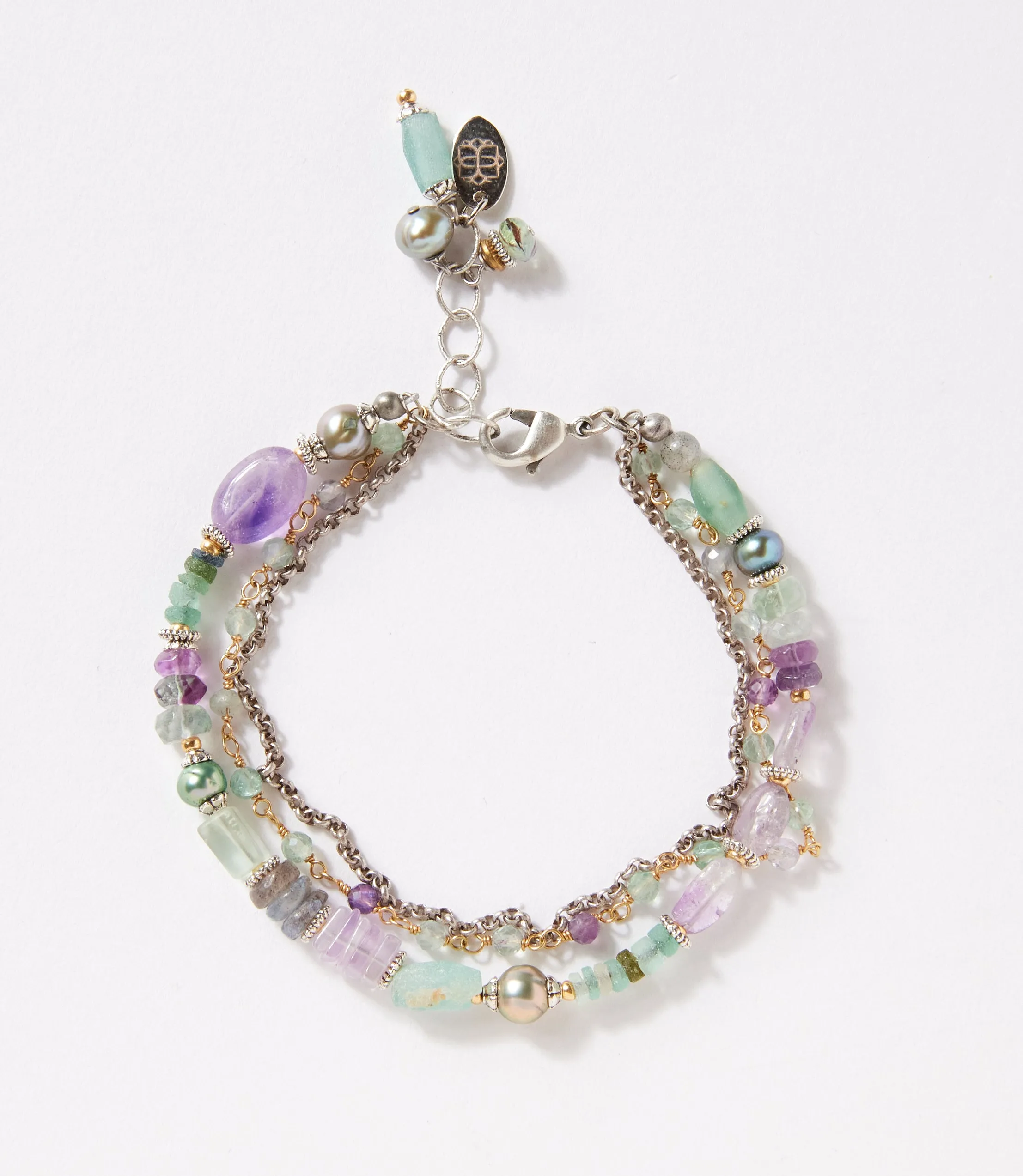 Gemstone And Glass Multistrand Bracelet sold by Karen Kane