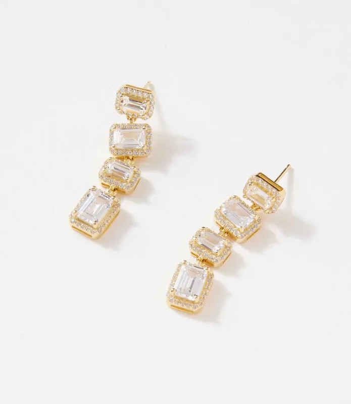 Triple Crystal Earrings sold by Karen Kane