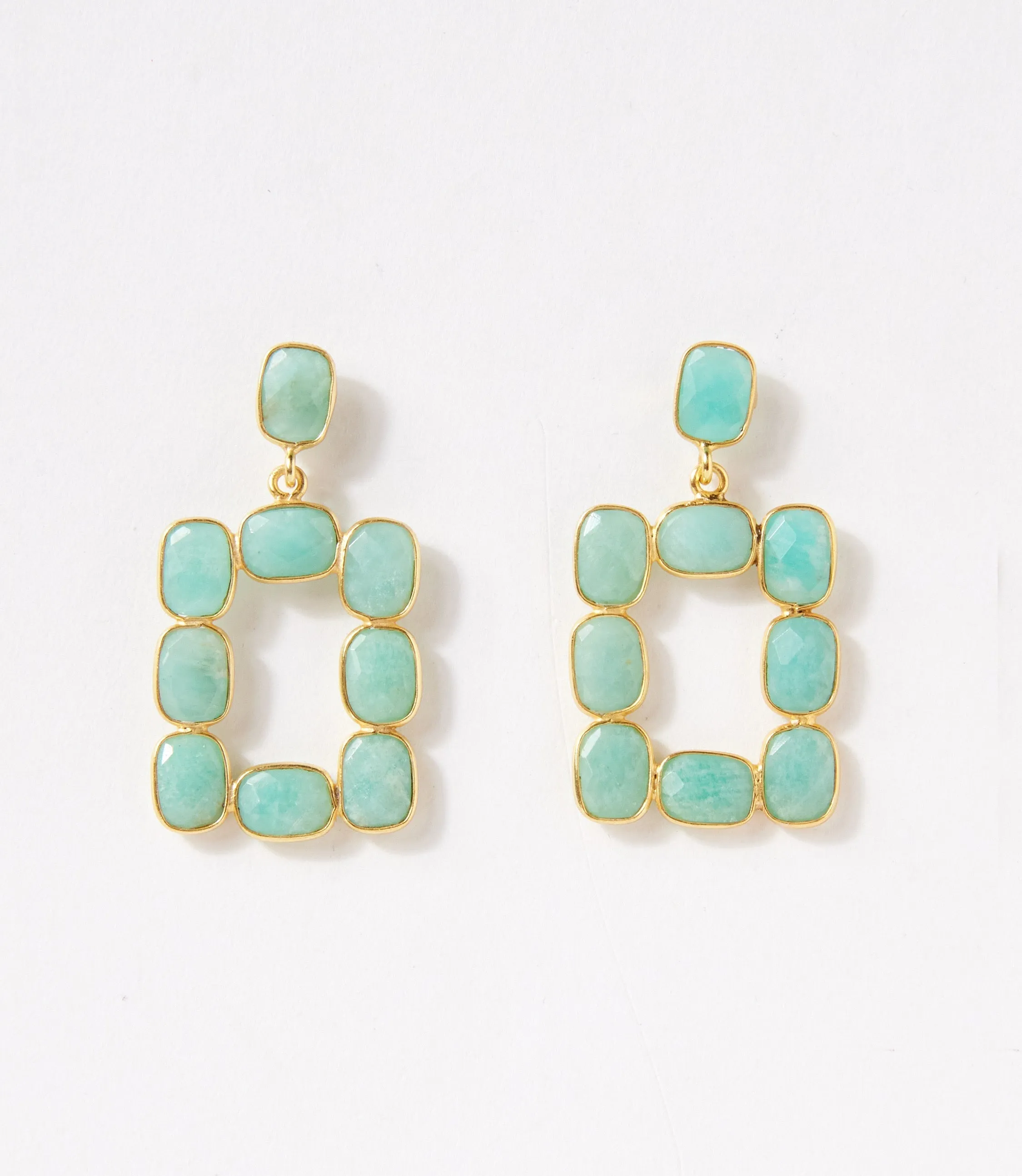 Rectangular Gemstone Bezel Earrings sold by Karen Kane product image thumbnail 2