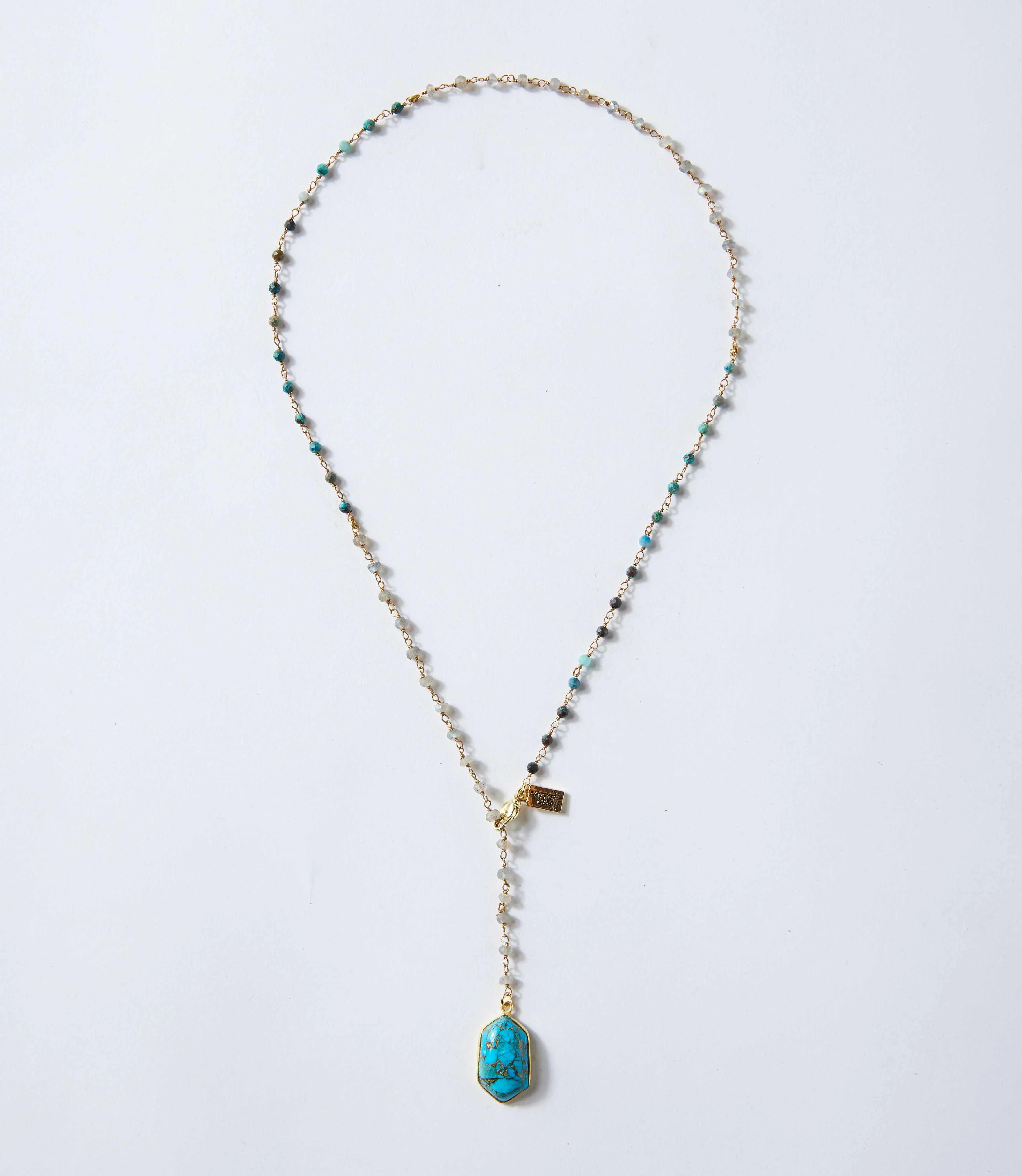 Beaded Turquoise Pendant Necklace sold by Karen Kane product image thumbnail 3