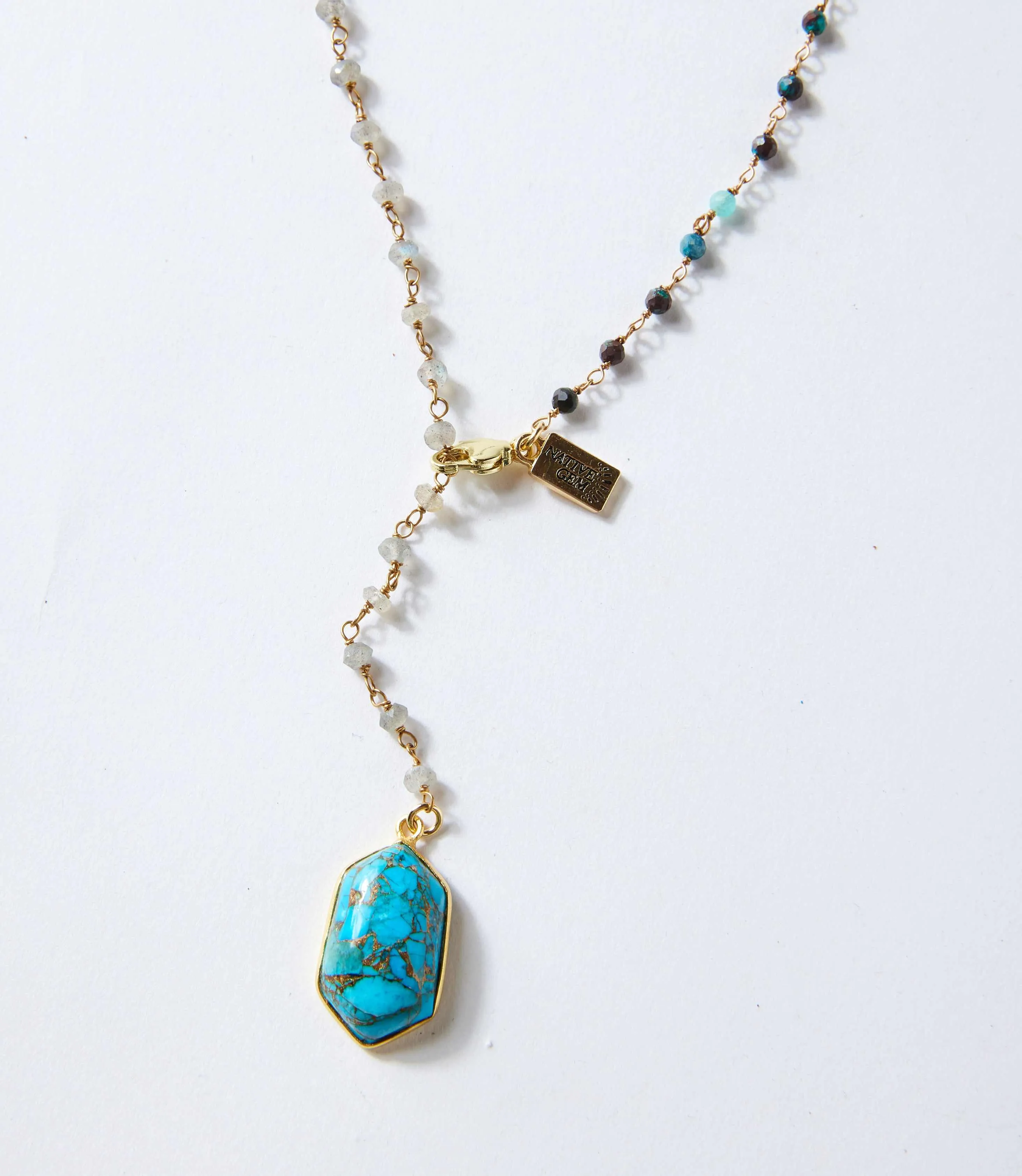 Beaded Turquoise Pendant Necklace sold by Karen Kane product image thumbnail 2