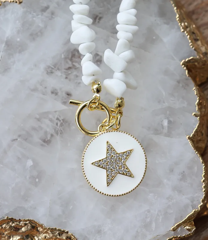 White Jade Star Pendant Necklace sold by Karen Kane
