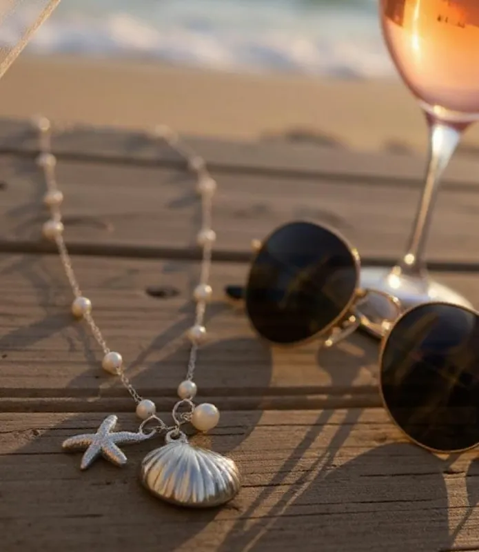 Ocean Charm Necklace sold by Karen Kane