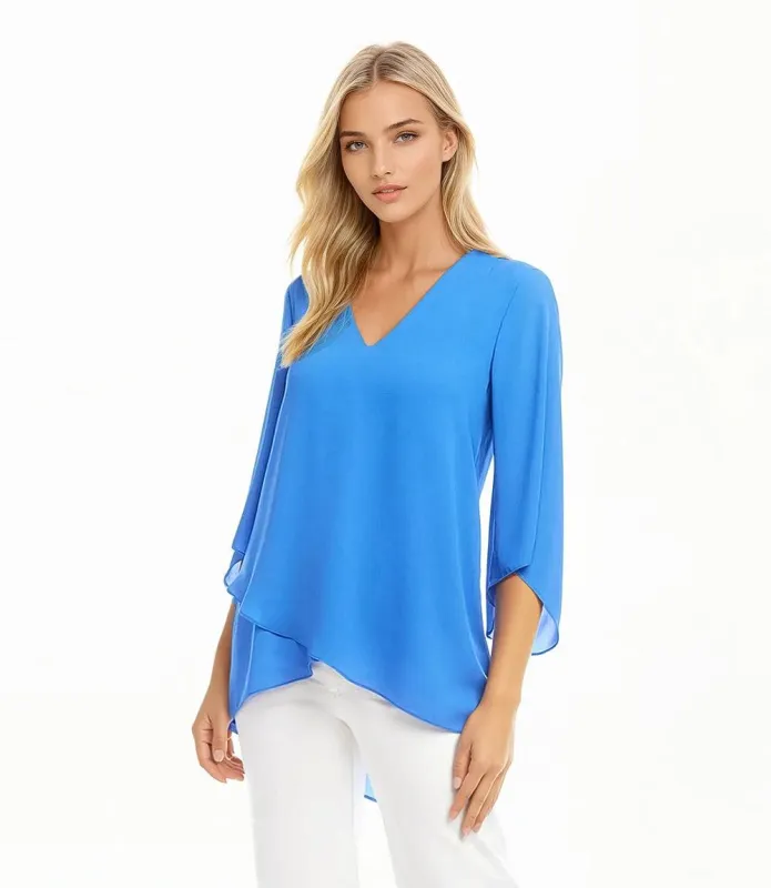 Bracelet Sleeve Asymmetric Top sold by Karen Kane