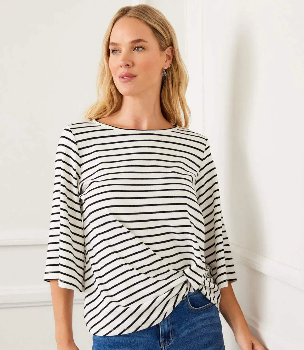 Stripe Flare Sleeve Pick-Up Top sold by Karen Kane product image thumbnail 5