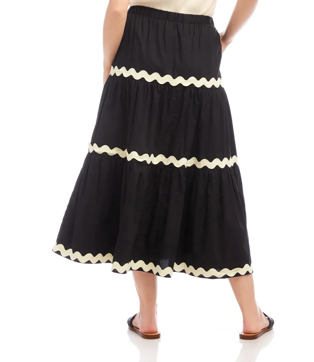Ric-Rac Trim Tiered Midi Skirt sold by Karen Kane product image thumbnail 5