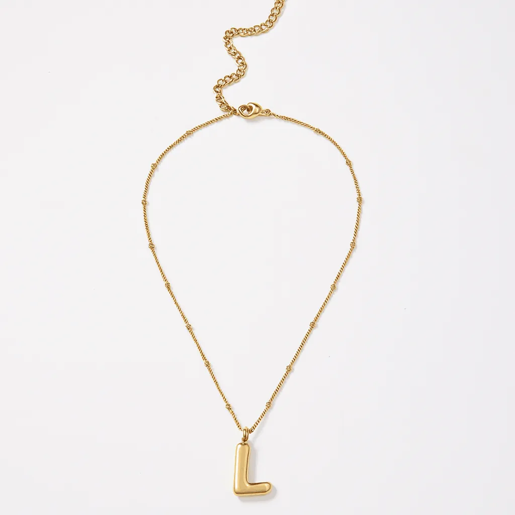 Gold Bubble Letter Charm Necklace sold by Karen Kane product image thumbnail 2