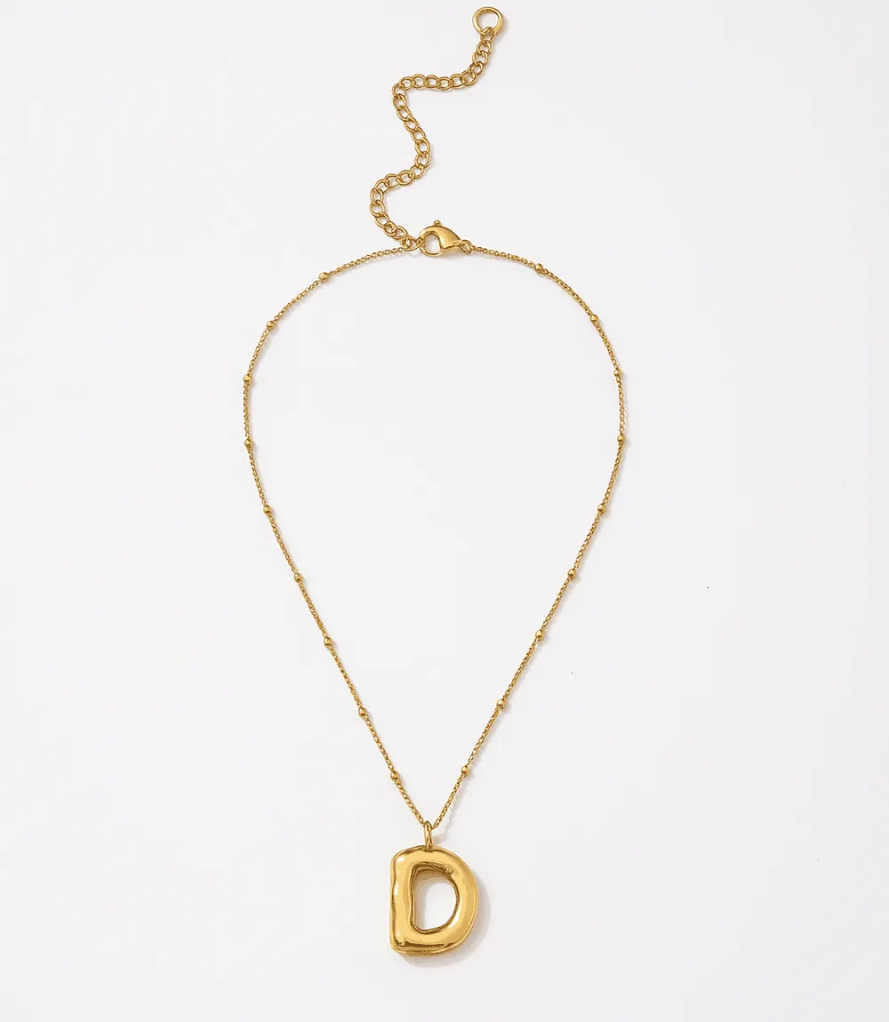 Gold Bubble Letter Charm Necklace sold by Karen Kane product image thumbnail 2