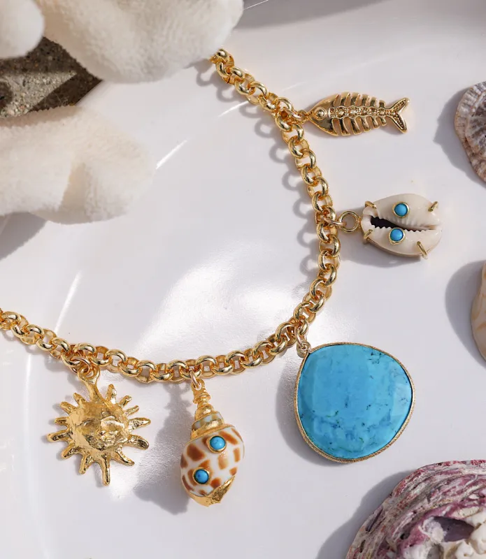 Turquoise Sea Charm Necklace sold by Karen Kane