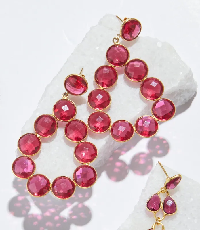 Gemstone Bezel Drop Earrings sold by Karen Kane