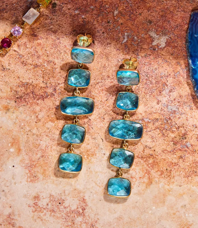 Five Drop Gemstone Earrings made by Karen Kane