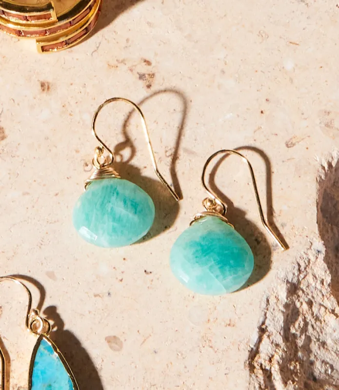 Faceted Amazonite Earrings sold by Karen Kane