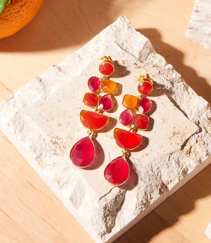 Mixed Gemstone Drop Earrings sold by Karen Kane