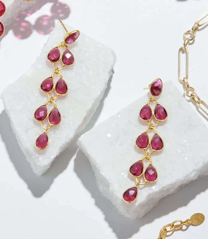 Feather Drop Gemstone Earrings sold by Karen Kane